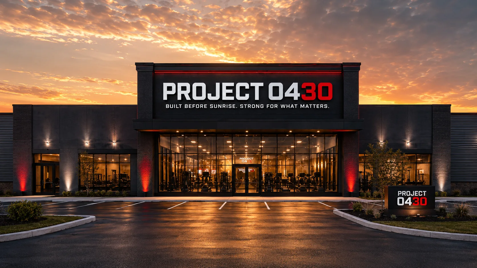 Project 0430 concept storefront at sunrise